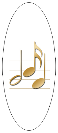Music Notes White-Gold
